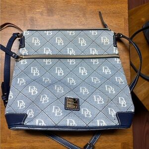 Dooney & Bourke Light Blue and Navy Crossbody Bag